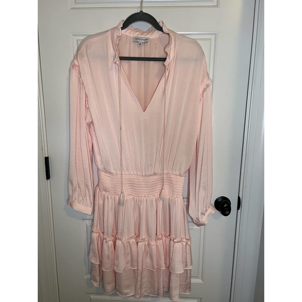 Gibson Latimer soft pink long sleeve dress, size medium